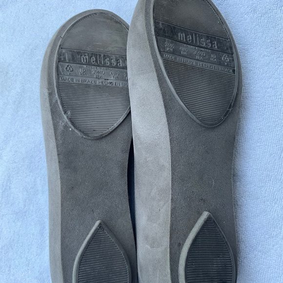 MELISSA MeoW grey sueded ballet flats w/ Cat Ears + cut out Nose USA 10 - Picture 6 of 8